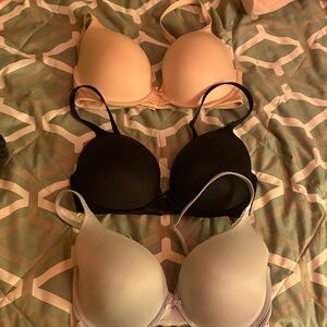 Women's Intimates Set - Black, Cream, and Gray Bras
